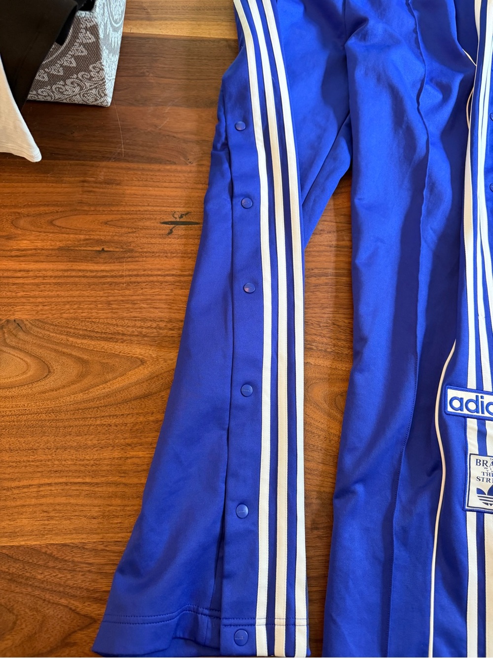 adidas Blue Track Jacket with White Three-Stripes Patch - Picture 5 of 7